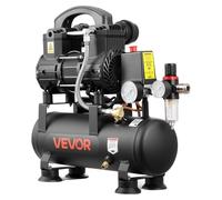 Compresor de aire VEVOR de 0,75 kW, compresor sin aceite con depósito de 6 litros, compresor silencioso con una capacidad de 71 litros/min a 6,2 bar y una presión máxima de 8 bar, con base estable y a