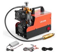Compresor de aire VEVOR PCP de 250W, compresor para rifles de aire comprimido de 300 bar, DC 12V, AC 230V, 4500 PSI, 30 MPa, con refrigeración por ventilador, parada manual, convertidor para uso domés
