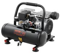 Compresor de aire VEVOR, tanque de acero de 1 galón, 1 HP, 1,5 CFM, compresor de aire sin aceite de 7 bares y presión máxima de 120 PSI, compresor portátil ultrasilencioso de 68 dB, ideal para reparac