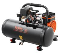 Compresor de aire VEVOR, tanque de acero de 7,5 litros, 1 HP, 2,5 CFM, 8 bares, compresor de aire sin aceite con una presión máxima de 120 PSI, 81 dB, compresor portátil ultrasilencioso, ideal para re