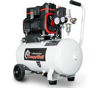 Compresor silencioso de 10 bar de presión de funcionamiento, depósito de 24 litros, sin aceite, 1500W, 69dB, caudal de aire de 256 litros/minuto, con separador de agua, silencioso, 230V, compresor de 