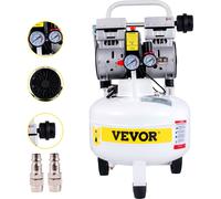 Compresor silencioso VEVOR de 25L, compresor de aire de 1HP/750W, compresor sin aceite y de bajo ruido, 115 PSI + cable de 1,2m. Nivel de ruido muy bajo: ≤ 58dB. Compresor de aire de 1440 RPM. Ideal p