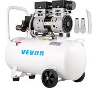 Compresor VEVOR de 50 litros, compresor silencioso y sin aceite de 750 W, compresor de aire sin aceite de 68 dB, compresor de aire a 230 V, tanque de aire silencioso con un caudal de escape de 170 lit
