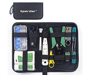 Comprobador de Cable de Red RJ45 Network Tool Kits 13 en 1 Red Profesional Mantenimiento, Kit de Herramientas para Electricista de Mantenimiento de Red con Pelacables