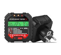 Comprobador de Enchufe con Indicación de Tensión y Frecuencia, Probador Eléctrico de RCD Enchufe con Pantalla LCD, 6 Tipos de Diagnóstico de Averías, Examinar Circuito, 48-250V, 45-65Hz