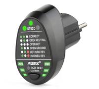 Comprobador de Enchufe, Probador comprobador de enchufes Eléctrico de RCD Enchufe, Detector automático de la polaridad del cable neutro vivo a tierra para prueba de cable de tierra vivo neutral