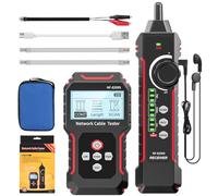 Comprobador y trazador de cables de red RJ45, VXSCAN NF-8209S Ethernet Cable Tracer con NCV y lámpara para CAT5 CAT6 CAT6a - Cont/Length Measurement/SCAN/Flash/QC/NCV/POE Tester
