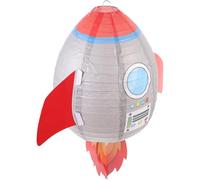 COMPUKAS Linterna de Papel Colgante Diseño Plegable y Ligera para Decoración de Fiestas Espaciales y Exteriores Temática de Astronauta y Cohete