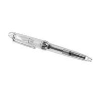 COMPUKAS Pluma Escritura Suave Estilográfica Transparente de Acrílico y Acero Inoxidable para Escribir Tinta Absorbente, Reutilizable para Escuela y Oficina