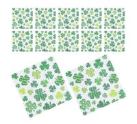 COMPUKAS Servilletas de Papel Verdes Diseño de Trébol para Día de San Patricio, 20 Unidades, Suaves y Cómodas, Ideales para Almuerzos y Cenas Festivas