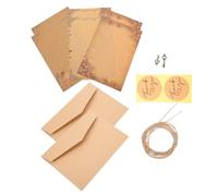 COMPUKAS Sobres de Papel Juego de 3 Color Caqui Vintage Diseño Único Kit de Papel para Cartas para Felicitaciones Ocasión