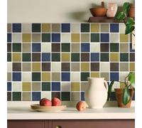 COMSTICKC 3D Azulejos Adhesivos 3D para Pared, Multicolor Mate, 10 Piezas 30.5x30.5 cm, Azulejos Autoadhesivos 3D, Baldosas Adhesivas de PVC para Salpicadero en Cocina y Baño, Impermeables