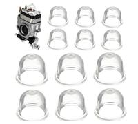 COMVASTARS Bomba de Cebado de Combustible para Carburador 19 mm y 22 mm, Blanco Transparente, Compatible con Cortacésped, Máquina para Setos, Sierra de Gasolina, Compatible con Zamak