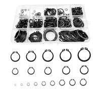 Comzantor 400 Piezas Anillo de Retención Externo Negra, Circlip C-Clip Snap de Acero Inoxidable, Arandelas de Seguridad 19 tamaños M3-M28, Anillos de Seguridad para Hardware de Sujeción de Eje