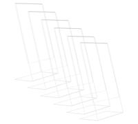 Comzantor 6 Piezas Expositor Metacrilato Transparente, A4 Soporte de Sobremesa, Porta Menú en Forma de L, Soportes de Mesa, Marco de Acrílico para Carteles, para Restaurantes, Hotel, Tienda