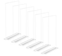 Comzantor 6 Piezas Expositor Metacrilato Transparente, A4 Soporte de Sobremesa, Porta Menú en Forma de T, Soportes de Mesa, Marco de Acrílico para Carteles, para Restaurantes, Hotel, Tienda