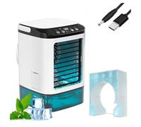 Con Caja De Hielo Aire Acondicionado Portátil Sin Tubo con Depósito de 900 ml, 3 Velocidades Y LED De 7 Colores Aire Acondicionado Portátil Sin Tubo