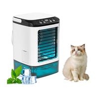 Con Caja De Hielo Aire Acondicionado Portátil Sin Tubo con Depósito de 900 ml, 3 Velocidades Y LED De 7 Colores Climatizador Frio