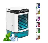Con Caja De Hielo Aire Acondicionado Portátil Sin Tubo Exterior con Depósito de 900 ml, 3 Velocidades Y LED De 7 Colores Aire Acondicionado Split