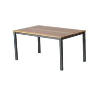CONCEPTO DE FÁBRICA | Mesa de jardín BAGO 6 plazas 150 cm Acero Madera | Mesa de comedor grande al aire libre | Muebles Jardín Terraza Piscina | Resistencia Sol & Temperies | Premium Design Amigable