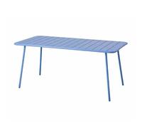 CONCEPTO DE FÁBRICA | Mesa de jardín BERGAME 6 plazas 160 cm Acero Azul | Mesa de comedor grande al aire libre | Muebles Jardín Terraza Piscina | Resistencia Sol & Temperies | Premium Design Amigable