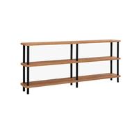 CONCEPTO FÁBRICA | Estantería baja 3 niveles madera y negro Sofie | Diseño limpio y minimalista | 180 cm | Mueble de almacenamiento versátil | Salón, Oficina, TV | Montaje sin herramientas | Acabado