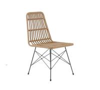 CONCEPTO FÁBRICA | Juego de 6 sillas efecto ratán BAGO en resina trenzada | Ideal para mesa de comedor al aire libre | Muebles de jardín terraza piscina | Resistencia al sol y al clima | Diseño