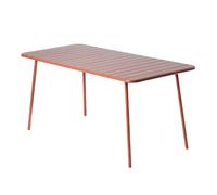 CONCEPTO FÁBRICA | Mesa de jardín BERGAME 6 plazas 160 cm Acero Terracota | Mesa de comedor grande al aire libre | Muebles Jardín Terraza Piscina | Resistencia Sol & Intemperie | Premium Design