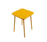 CONCEPTO FÁBRICA | Mesa de jardín BERGAME de 2 plazas de acero amarillo | Mesa de comedor grande exterior | Muebles de jardín terraza piscina | 50 cm | Resistencia al sol y al clima | Premium Design