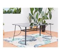 CONCEPTO FÁBRICA | Mesa de jardín de aluminio de 10 plazas | Diseño Rimini gris | Bandeja de cristal | Muebles de exterior | Resistente al agua