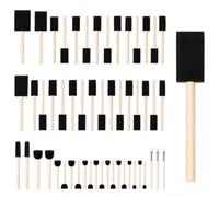 Conda Juego de 50 Pinceles de Espuma Surtidos de Diferentes tamaños, Juego de Pinceles de Pintura con Mango de Madera, Ligero, Duradero, Ideal para acrílicos, Manchas, Barnices, Manualidades