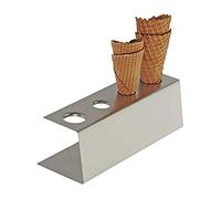 Cone Ice Cream Stand 4 agujeros. Acero inoxidable.