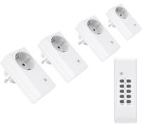 Conecto Conjunto de 4 Tomas de Corriente Inalámbricas + 1 Control Remoto 1100 W