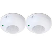 conecto Detector de Movimiento para Exteriores, para LED y lámparas, Montaje en Superficie en el Techo Alcance de detección de 360° 6m, Infrarrojos, IP20, Blanco (Paquete de 2)