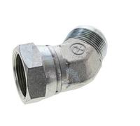 Conector Angulado JIC 45Grados UN 1-5/8''-12 Macho X Hembra Acero 140Bar (1967.0Psi)