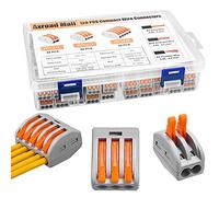 Conector compacto, 120 piezas conectores compactos para empalme, terminales de abrazadera de palanca Conector de cable eléctrico Kit de bloques de terminales conectores eléctricos con 2/3/5 puertos