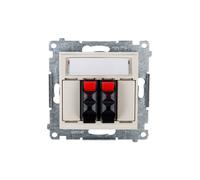Conector de altavoz doble crema Simon 54 DGL32.01/41