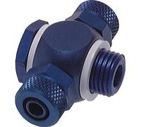 Conector de Aluminio Banjo en T 8x6 & G1/8'' Rosca Macho & Junta Tórica [2 piezas]
