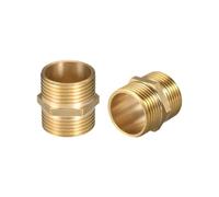 Conector de boquilla hexagonal de tubo de latón, conector adaptador rápido de rosca macho for agua, aceite y Gas, G1/4 G3/8 G1/2 G3/4 G1, 2-10 Uds.(G1l2 x G1l2 4Pcs)