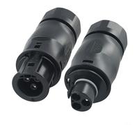 Conector de CA impermeable IP68 acoplador eléctrico de 3 pines para inversor solar y zócalo, para adaptador compatible Betteri BC01, juego de extensión de alimentación resistente a la intemperie