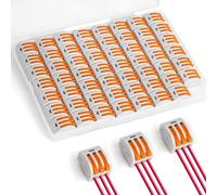 Conector de cable, 60 unidades, terminales eléctricos con palanca de accionamiento, abrazaderas de cable de 4 mm², terminales de conductor, terminales de conexión, terminales de corriente, bornes