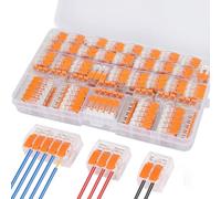 Conector de cable, 75 unidades, terminales eléctricos con palanca de accionamiento, abrazaderas de cable de 4 mm², terminales de conductor, bornes de conexión, terminales de corriente, bornes