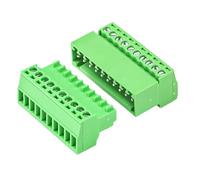 Conector de cable con pin 1 juego/lote 2EDGRK-2.54MM Micro bloque de terminales enchufable 15EDG 2P/3P/4P/5P-16P juego macho y hembra tornillo verde 2EDG-2.54mm(3P)