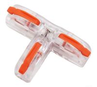 Conector de cable de empalme rápido tipo T para cableado eléctrico, bloque de terminales de empuje de 0,08 a 4 mm², divisor de nailon naranja para luces LED, hogar, auto, 5 unidades