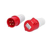 Conector de cable industrial Power Plus de 4 pines IP44 enchufes y tomas trifásicas 380 V/415 V 16 A 3P+E rojo