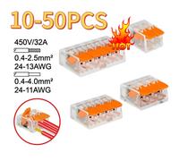 Conector de cables universal naranja, terminal de conexión rápida multi-puerto, 250 voltios 32 amperios, terminal eléctrico confiable, ideal para proyectos eléctricos, instalación fácil, accesorios PC