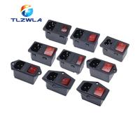 Conector de clavija de entrada, enchufe eléctrico de 3 pines IEC320 C14, interruptor basculante LED de 250V, fusible de latón 10A, accesorios de montaje para ordenador KCD3 AC-01