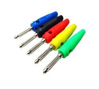 Conector de clavija de plátano apilable sin soldadura, tornillo de alta corriente, 5 uds., 4mm, macho, 32A(5Pcs Red)