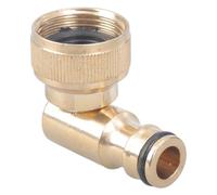 Conector de codo de manguera de jardín de latón de 3/4 pulgadas, adaptador de manguera de 90 grados, conector de grifo en ángulo de latón, adaptador de jardín giratorio