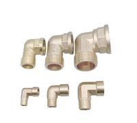 Conector de codo latón 90 grados con rosca hembra x macho 18, 14, 38, 12, 34 y 1 pulgada for agua, combustible adaptador cobre(1/4")